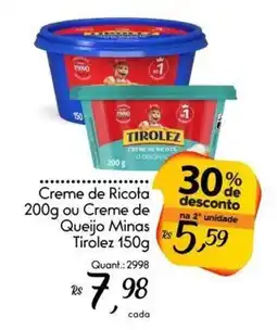 Giassi Supermercados Creme de Ricota ou Creme de Queijo Minas oferta