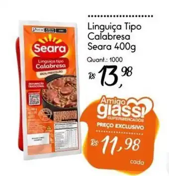 Giassi Supermercados Linguiça tipo calabresa oferta