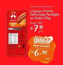 Giassi Supermercados Linguiça Fininha Defumada Perdigão ou Sadia oferta