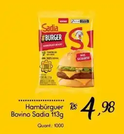 Giassi Supermercados Hambúrguer Bovino Sadia oferta