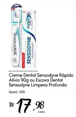 Giassi Supermercados Creme Dental Sensodyne Rápido Alívio ou Escova Dental Sensodyne Limpeza Profunda oferta