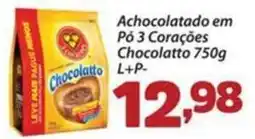 Confiança Supermercados Achocolatado em Pó 3 Corações Chocolatto oferta