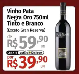 Supermercado Dalben vinho pata negra oro 750ml tinto e branco oferta