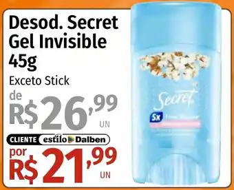 Supermercado Dalben Desod. Secret Gel Invisible oferta