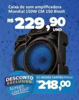 Paulistão Supermercados Caixa de som amplificadora Mondial 150W CM 150 Bivolt oferta