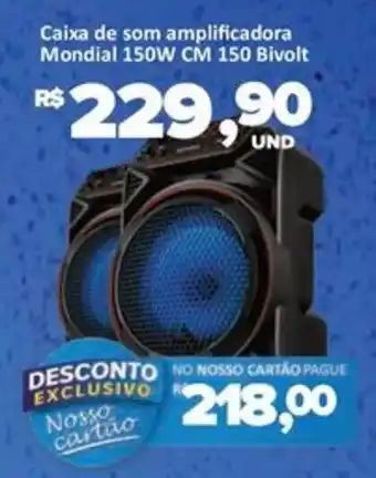 Caixa de som amplificadora Mondial 150W CM 150 Bivolt