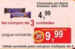 Federzoni Supermercados Chocolate em Barra Snickers oferta