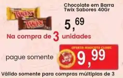 Federzoni Supermercados Chocolate em Barra Twix Sabores oferta