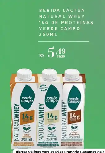 Empório Bahamas bebida láctea natural whey verde campo oferta