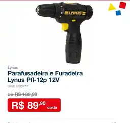 Sodimac Parafusadeira e Furadeira Lynus Pfl-12p 12v oferta