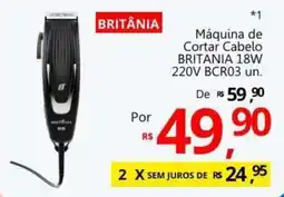 Supermercados Koch Máquina de Cortar Cabelo Britânia 18W oferta