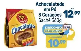 Supermercados Jau Serve Achocolatado em Pó 3 Corações oferta