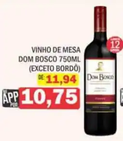 Supermercados Mendonça vinho de mesa dom bosco oferta