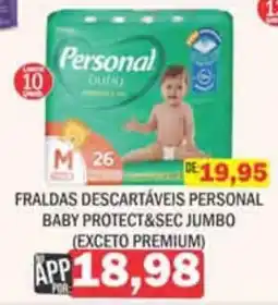 Supermercados Mendonça Fraldas descartáveis personal baby protect&sec jumbo oferta
