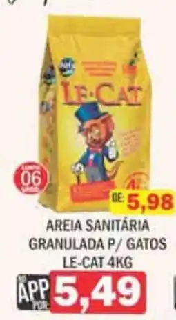 Supermercados Mendonça Areia sanitária granulada p/ gatos le-cat oferta