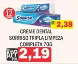Supermercados Mendonça Creme dental sorriso tripla limpeza completa oferta