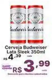 Super Lagoa Cerveja Budweiser Lata Sleek oferta