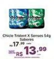 Super Lagoa Chiclo trident x senses 54g sabores oferta