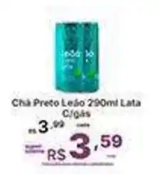 Super Lagoa Chá Preto Leão 290ml Lata Cigás oferta