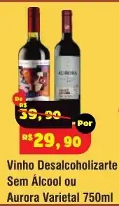 Royal Supermercados Vinho Desalcoholizarte Sem Álcool ou Aurora Varietal oferta