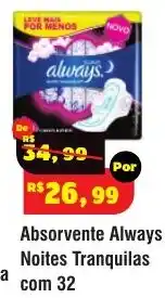 Royal Supermercados Absorvente always noites tranquilas oferta
