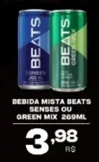 Mercadão Atacadista Bebida mista beats senses ou green mix oferta
