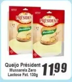 Panelão Queijo President Mussarela Zero Lactose Fat oferta