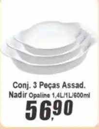 Panelão Conj. 3 Peças Assad. Nadir Opaline oferta