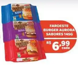 X Supermercados FaroeSte burger aurora sabores oferta
