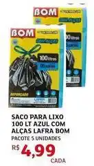 Assaí Atacadista Bom - saco para lixo 100 lt azul com alcas lafra oferta