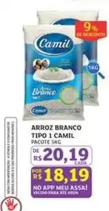 Assaí Atacadista Camil - arroz branco tipo 1 oferta