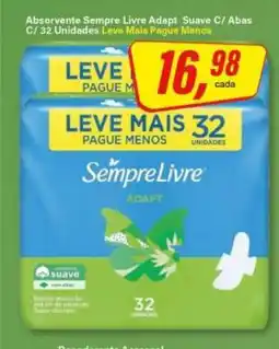 Rede Supermarket Absorvente Sempre Livre Adapt Suave C/ Abas C/ 32 Unidades oferta