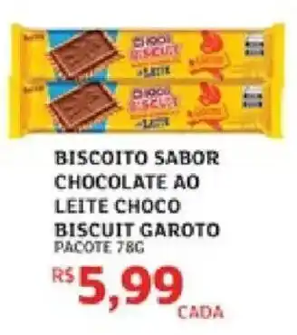 Assaí Atacadista Biscoito sabor chocolate ao leite choco biscuit garoto oferta