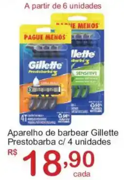 Giga Atacado Aparelho de barbear gillette prestobarba c/ 4 unidades oferta