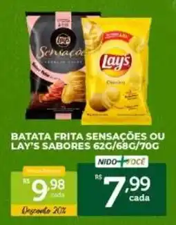 Nidobox batata frita sensações ou lay's sabores oferta