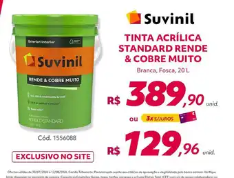 Tinta acrílica standard rende & cobre muito