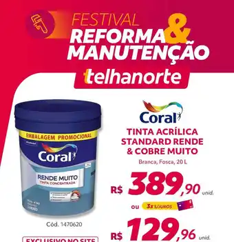 Tinta acrílica standard rende & cobre muito