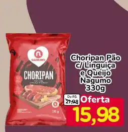Nagumo Choripan pão c/ linguiça e queijo nagumo oferta