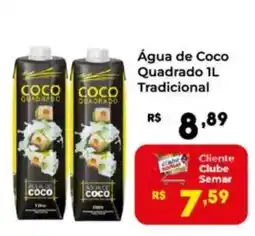 Semar Supermercado Água de Coco Quadrado 1L Tradicional oferta
