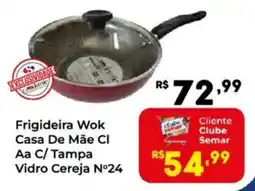 Semar Supermercado Frigideira Wok Casa De Mãe Cl Aa C/ Tampa Vidro Cereja Nº24 oferta