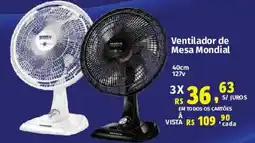 Supermercados Mateus Ventilador de Mesa Mondial oferta