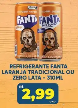 Tatico refrigerante fanta laranja tradicional ou zero lata oferta