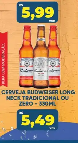 Tatico Cerveja budweiser long neck tradicional ou zero oferta
