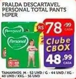 CenterBox Fraldas descartáveis personal total pants hiper oferta
