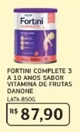 Fortini complete 3 a 10 anos sabor vitamina de frutas danone