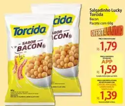 Atacadão Salgadinho lucky torcida bacon oferta