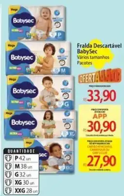 Atacadão Fralda descartável babysec vários tamanhos pacotes oferta