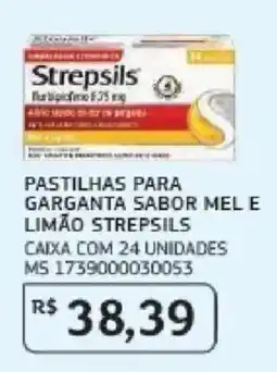 Assaí Atacadista Pastilhas para garganta sabor mel e limão strepsils oferta