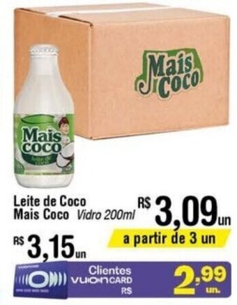 Fort Atacadista Leite de Coco Mais Coco 200ml oferta