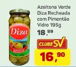 Supermercados São Vicente Azeitona Verde Diza Recheada com Pimentão Vidro oferta